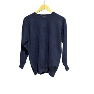 Vintage Wool Sweater Turnberry Scotland Golf Embroidered Navy Blue Large Unisex